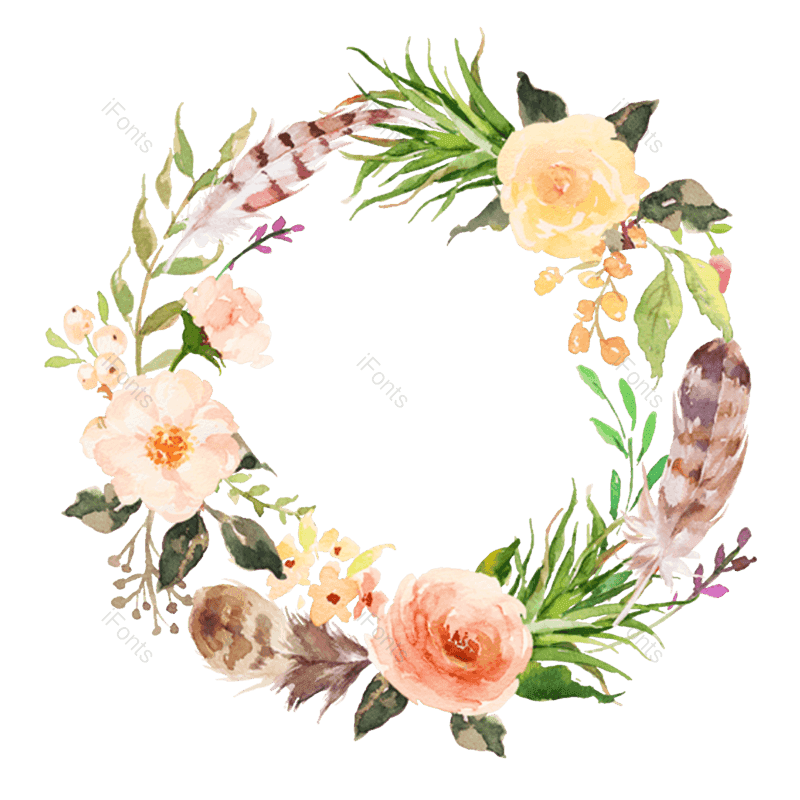 水墨图片,花卉元素,花卉边框PNG,手绘花草免抠素材